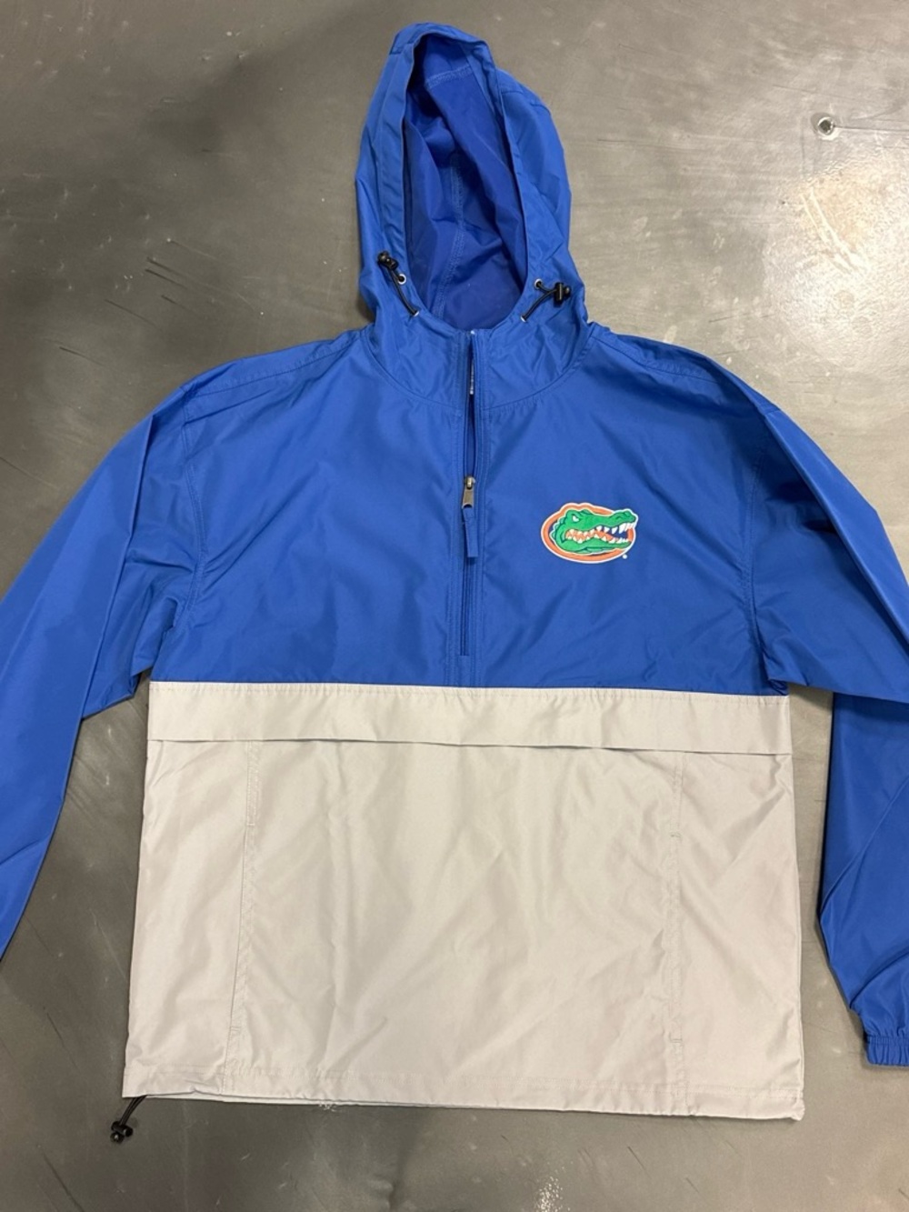 Champion Blue Hooded Athletic Pullover with Team Patch